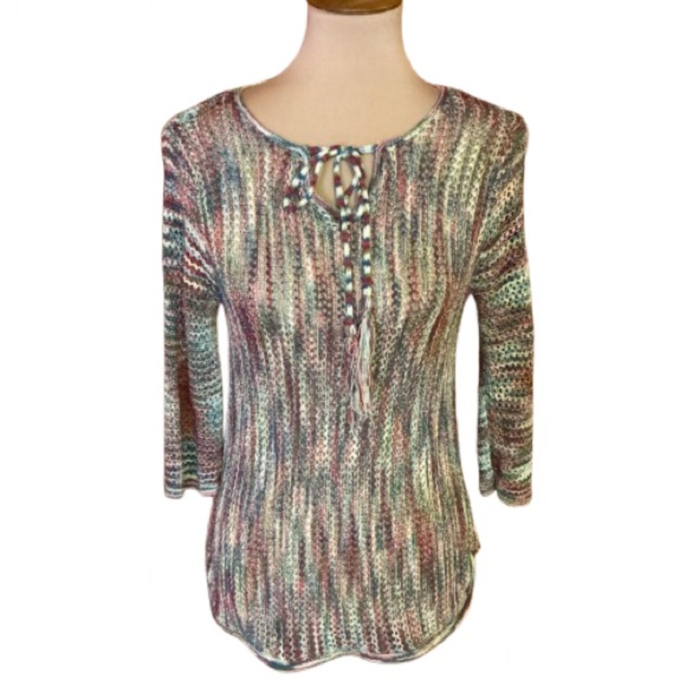 Vtg Y2K rainbow hippie chic sweater